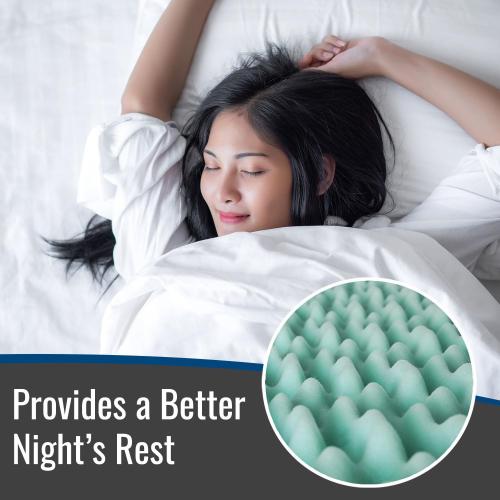 DMI 2-Inch Foam Mattress Topper, Egg Crate Foam Pad for Support, Air Circulation, Pressure Relief & Weight Distribution, Twin Size 33 x 72, Blue