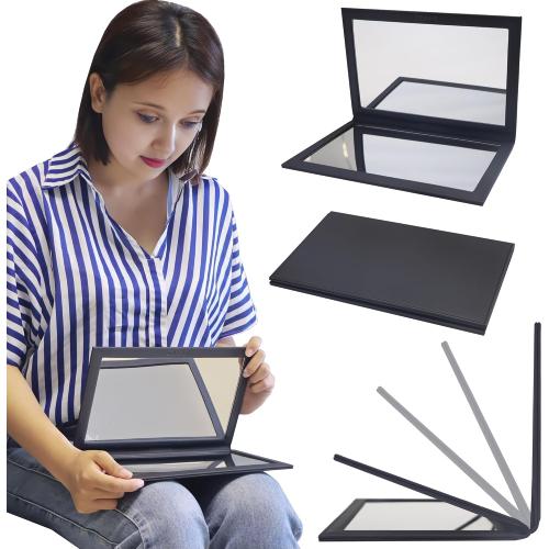 Adjustable Face Down Mirror for Vitrectomy Recovery - 10 x 7, Black