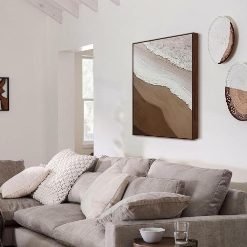 16x20 Canvas Floater Frame for Abstract Wall Art,Walnut Woodgrain