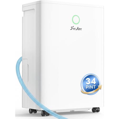 FreAire 34Pint Dehumidifier for 2500Sq.Ft With 6.56ft Drain Hose