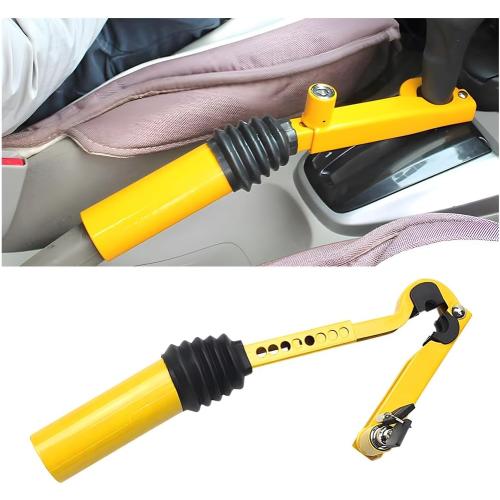 Bittwee Car Gear Stick Lock, Anti-Theft Device Security Adjustable Vehicle Handbrake to Gear Stick Lock with 2 Keys, Automotive Manual Padlock Mechanism, Universal for SUV RV Truck