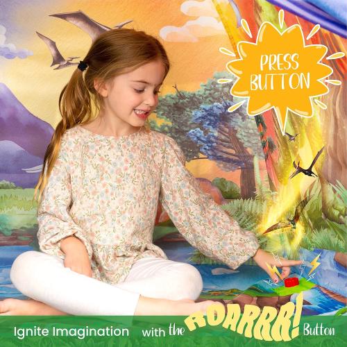 Missing toys W&O Dino Super Dome with Roar Button, Dinosaur Toys and LED Lights - Epic Dinosaur Tent for Kids Aged 3-12 Perfect for Indoor & Outdoor Adventures
