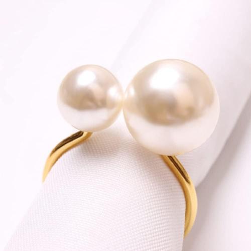 Pearl Napkin Rings - Set of 25 Silver Napkin Holder Table Napkin Buckles for Dinning Table Setting Christmas Wedding Party Supplies 2.4 x 1.8