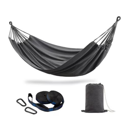 CHULIM Brazilian-Style 2-Person Hammock with Tree Straps Dark Gray