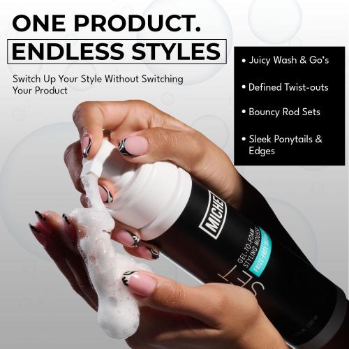 Miche Beauty Set Gel to Foam Mousse - Lightweight Styling Foam for All Hair Types, Long-Lasting Hold & Definition, Flexibility & Frizz Control, 7.5 fl oz
