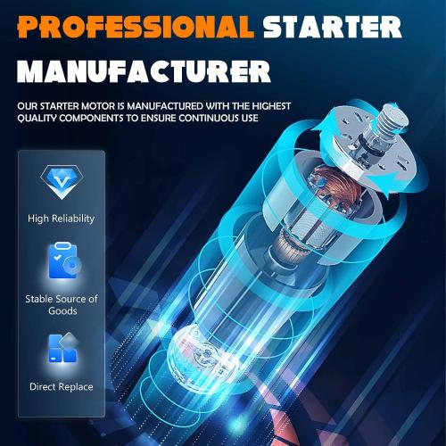 New Starter 3.7 3.7L Fit for Dodge Nitro 2007-2009 3.7L, for Jeep Liberty 2008 2009 3.7L, 12V 10Teeth 1.2Kw, SSDR0466, 4801292AB, 4801292AC, 8000161, 8000242, 410-12597, 6761, 26072