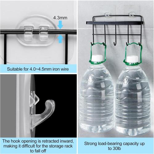 vivinin 15 Pack Shower Caddy Adhesive Replacement, Shower Shelf Adhesive No Drilling, Adhesive Hooks for Showe Caddy, Soap Holder, and Kitchen Racks