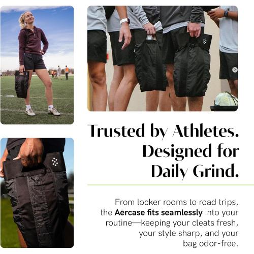 Salt Aērcase Smell Proof Cleat Bag – Regular Size - Athletic Soccer & Golf Shoe Bag for Smelly Cleats & Gym Shoes- Durable, Water-Resistant, & Easy to Clean