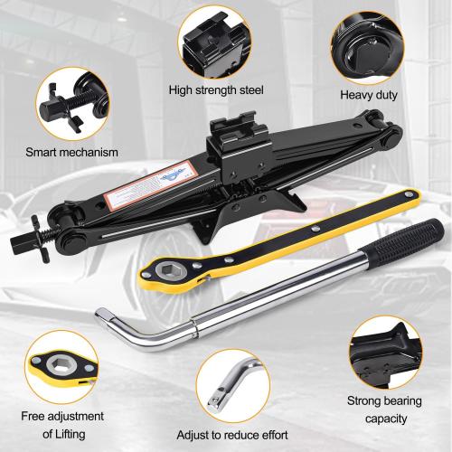 Scissor Car Jack 2.5 Ton (5511 lbs) Tire Changing Kit with Lug Wrench - Emergency Kit for Car, SUV, MPV