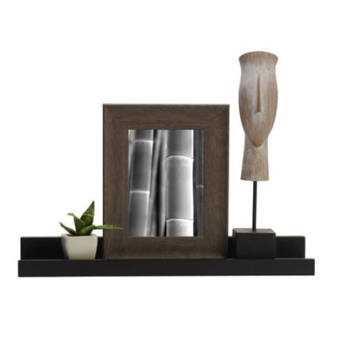 Melannco 18 x 4-inch Black MDF Photo Shelf, 12- Pound Weight Capacity