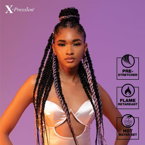 Sensationnel X-Pression Prestretched Braids-3X 58in,2pk 4 MEDBROWN