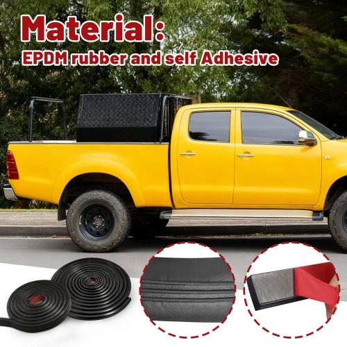 2 Pack Toolbox Weather Seal Gasket  D-shaped Seal Strip Solid Square SealStrip Self Adhesive EPDM Rubber for Most Truck Pickup Trailer Toolboxes