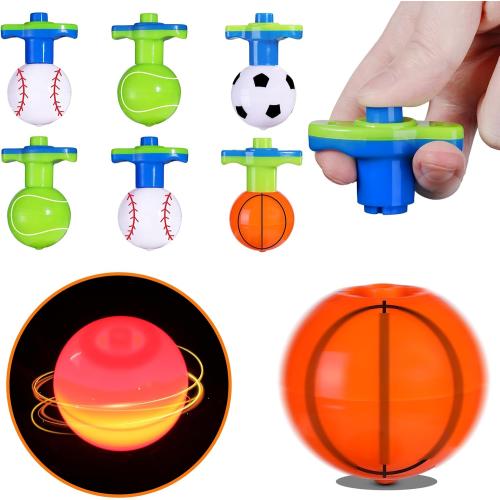 SCIONE 12Pcs LED Light Up Spinning Tops for Kids, Glow in The Dark Party Supplies, Easter Basket Stuffers, Birthday Party Favor Bulk Toys, Treasure Box Toys for Classroom Prize