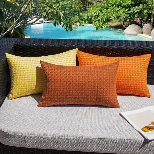 Kevin Textile Outdoor Waterproof 12x20 Pillow Covers 2 Pack, Burnt Orange