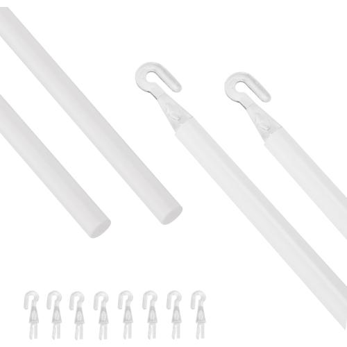 2 Pack 35 Blind Wand Replacement, White Tilt Wand with Hook and Grip for Vertical Blinds, Mini Blind Rod Stick Replacement for Window Curtains & Cordless Shades
