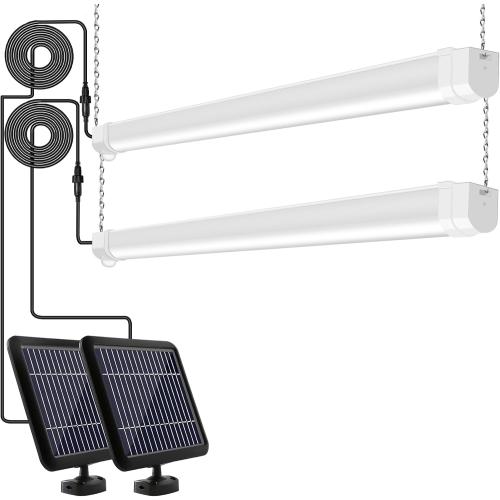 hykolity Solar Powered Shop Light with Motion Sensor,3FT 17W (100W Eq.)