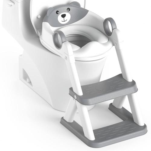 Potty Training Seat, Upgrade Toddler Toilet Seat for Kids Boys Girls, 2 in 1 Potty Training Toilet, Splash Guard Anti-Slip Pad Step Stool