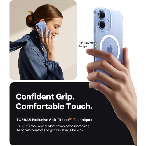 TORRAS Magnetic Slim Fit for iPhone 17 Case, Ultra-Thin Compatible with MagSafe, Stronger Magnetic   Thinner, Lightweight Matte Anti-Scratch Hard PC Cover Phone Case for iPhone 17, Clear