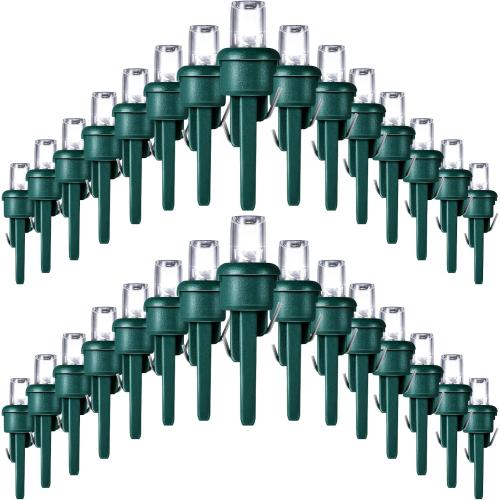 Honoson 180 Count 5 mm Winter LED Replacement Bulbs Bulk Wide Angle Winter LED Light Bulbs String Replacement Festival Light Garland Outdoor Tree Home Decoration (Green Base with Cold White Bulb)