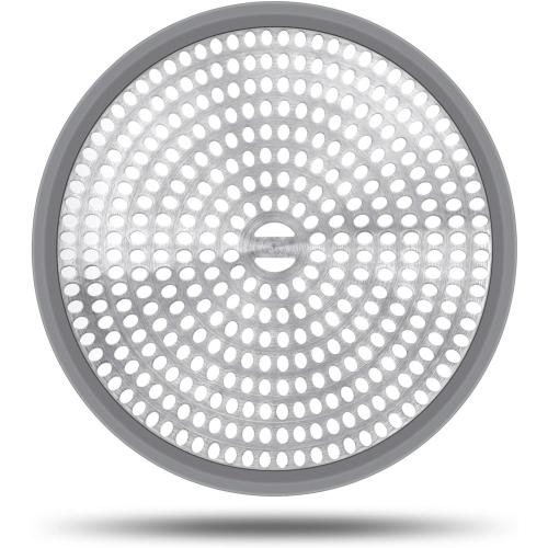 LEKEYE Shower Hair Catcher Drain Protector Strainer-Steel & Silicone 2 Pack