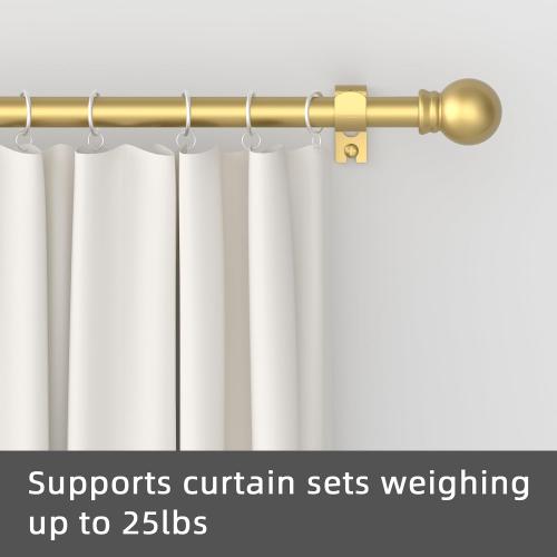 GXOACKJ Curtain Rods for windows 66-120 inch, 5/8 inch Decorative Gold Splicing Heavy Duty Metal Curtain Rod set with Brackets