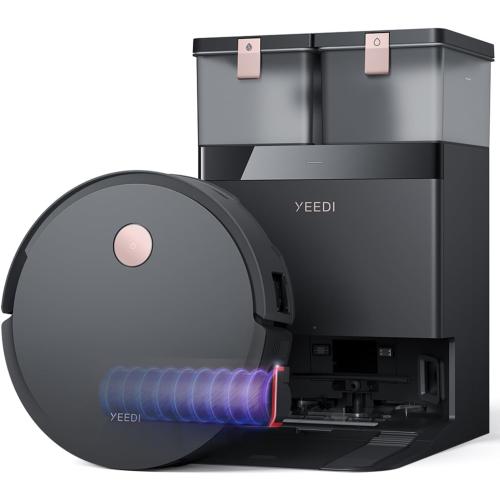 Yeedi S14 Plus Robot Vacuum and Mop, 18,000Pa Suction, OZMO Roller Mopping, ZeroTangle 2.0, TruEdge 3D Sensor, All-in-One Station with Auto Hot Water Washing & Self-Drying, Black