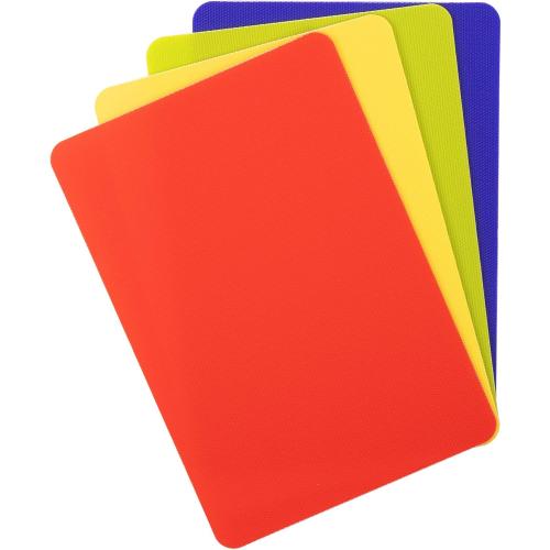 Dexas Heavy Duty Cutting Board Grippmat, Flexible Cutting Boards for Kitchen, Set of 4, Non Slip Plastic Board Cutting Mat Small Size 5.5 x 8, Blue, Green, Yellow, Red Set, Kitchen Gadgets