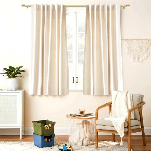 Gold Curtain Rods for Windows 28-48 Inch,Adjustable 5/8 In Curtain Rod Gold