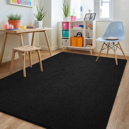 4x6 Black Area Rug Modern Aesthetic Minimalist