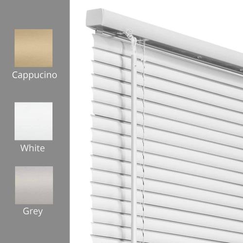White Cordless Room Darkening Vinyl Mini Blind with 1 in. Slats 46 in. W x 60 in. L
