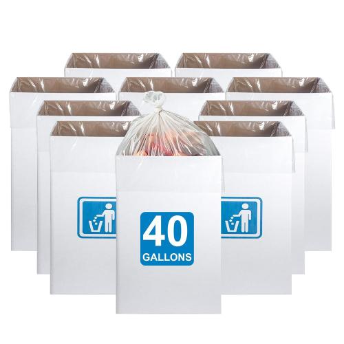 40 Gallon Cardboard Trash cans for Events (Pack of 10)， with 20 Liners Included，Be applicableOutdoor Events pop up Trash cans for Parties，Reusable Portable Garbage Can，in-Home Recycling Bins