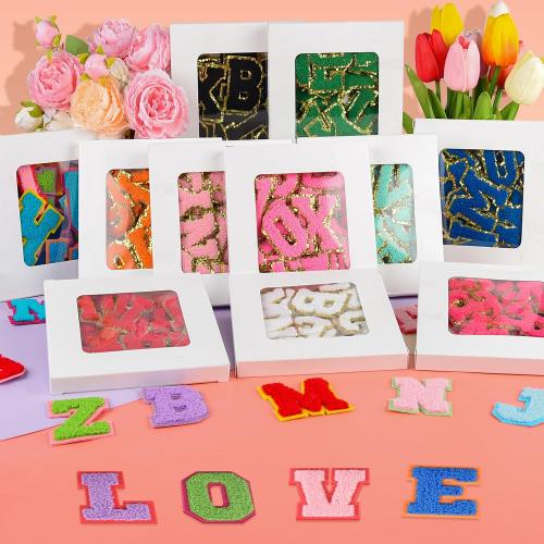 ASTARON 52 Pcs Self Adhesive Letter Patches Chenille Stickers Cloth Patch