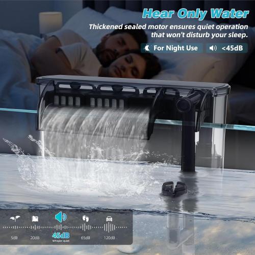 Large Hang on Back Aquarium Filter w/ U-V 13-Stage for 20-75 Gal Fish Tank