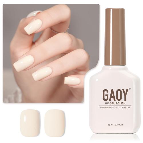 GAOY White Gel Nail Polish, 16ml Soak Off Gel Polish, UV Light Cure for Nail Art DIY Manicure at Home, 2011 Silk White