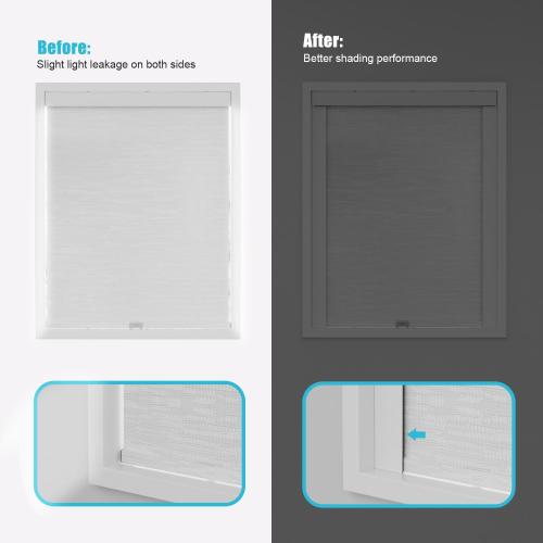 Light Blocking Strips, Light Blockers for Window Shades and Blinds, Block Light Along the Sides Blackout Side Tracks for Bedroom, White 2 Pcs