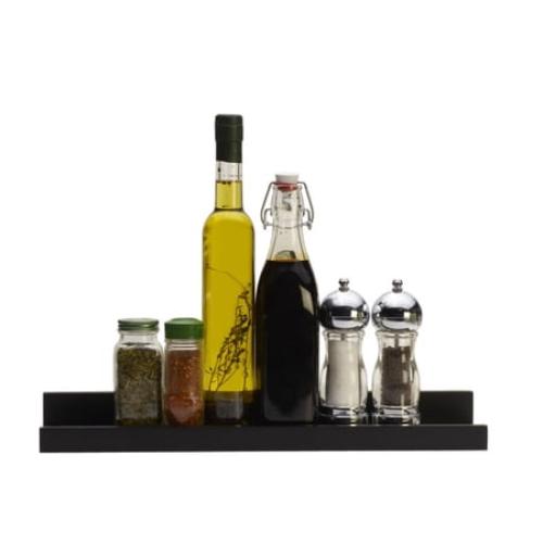 Melannco 18 x 4-inch Black MDF Photo Shelf, 12- Pound Weight Capacity