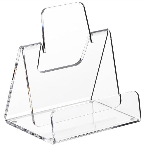 HeZone Acrylic Brochure Holder 5x6 Inch,Clear Pamphlet Holder Display Stand for Trifold 4&5&6 Inch Flyers,Pamphlets,Booklets,Menu,Leaflets for Office,Home,Store,1 Pack,A5