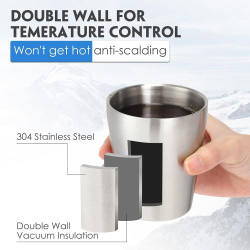 Mimorou 8 Pack Stainless Steel Insulated Cup 10 oz Metal Tumbler Silver