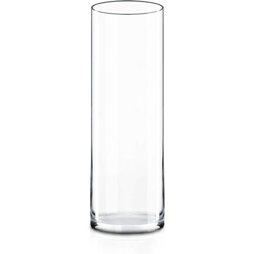 CYS EXCEL Cylinder Clear Glass Vase (H:20 D:6) | Multiple Size Choices Glass Flower Vase Centerpieces | Hurricane Floating Candle Holder Vase