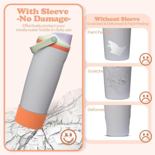 Silicone Boot for Owala 30oz & 40oz FreeSip Sway Bottles & Tumblers - Non-Slip, Scratch-Resistant, Stability Enhancer, Available in 12 Colors (Beach House Orange)