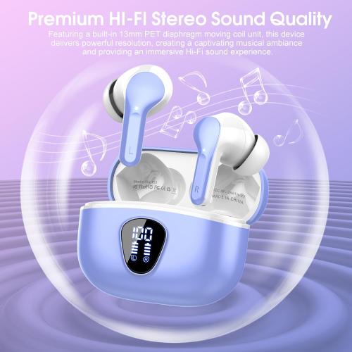 Wireless Earbuds, Bluetooth 5.4 Headphones HiFi Stereo, Bluetooth Earbuds