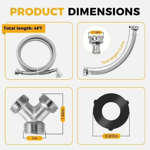 4FT Steam Dryer Hose Kit Fit to All Steam Dryers by AMI PARTS