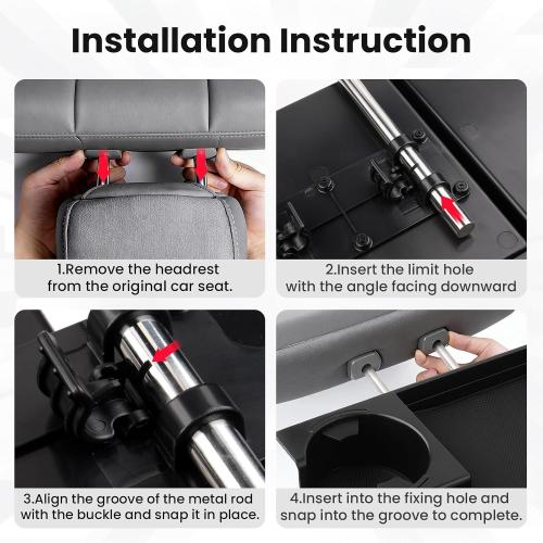 FIILINES Front Center Seat Headrest Organizer for 2011-2025 Ford F150 F250 F350 F450 F550 F650 Accessories, Coin Storage Box with Phone Holder and Large-Capacity Cup Holder (Jump Seat Only)