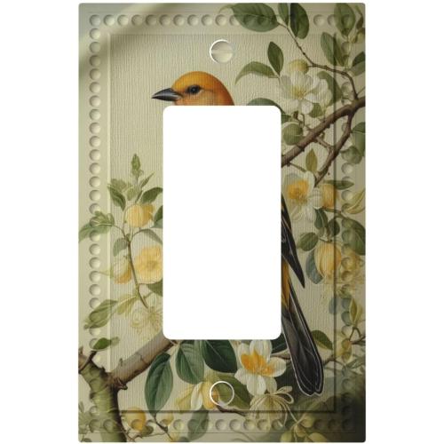Vintage Warbler Floral Rocker Switch Plate Cover