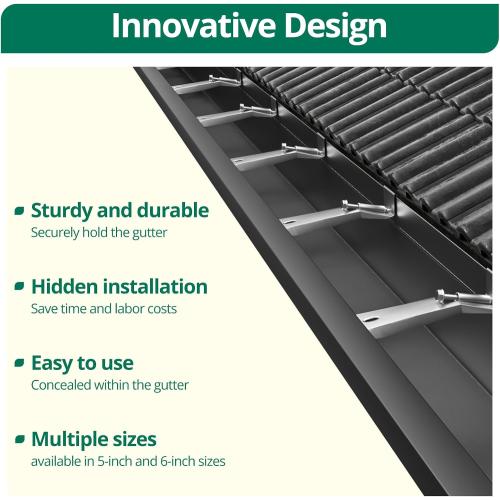 Benfar 25Pack 5in Gutter Hangers with Pre-Inserted Screw BR05