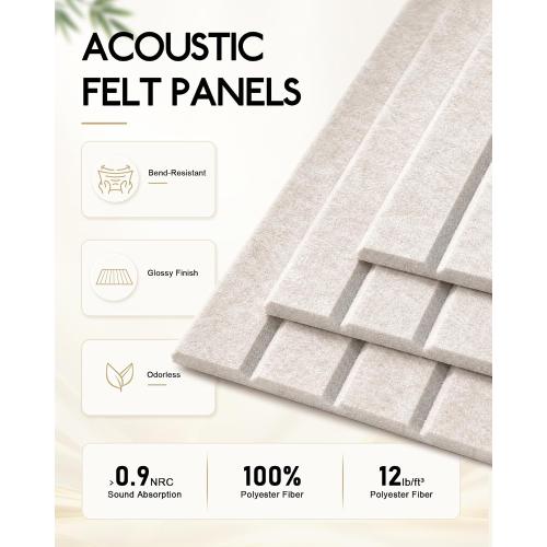 Markdang Large Felt Bulletin Board 48 x 36, 12 Pack Cork Boards for Walls with 30 Pushpins, 80 Adhesive Tabs, Cork Board Alternative for Home Office Classroom Decor (Oatmeal)