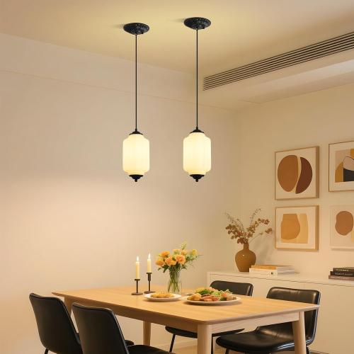 Milk Glass Light Fixture 5.5in Small Pendant Light Bulb Included