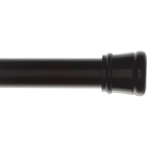 Tension Curtain Rod | Spring Loaded | Adjustable Expandable 42”-76” | Bathroom Shower Rod | Closet Pole | Room Divider | No Rust | No Drilling | Matte Black