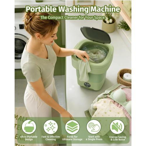 JUJOJB Portable Washing Machine, Folding 20L Mini Washer and Spin-Dryer