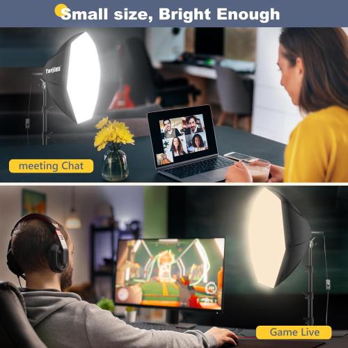 Torjim Softbox Photography Lighting Kit, 20'' x 20'' Professional Softbox Lighting Kit with 85W 3000-7500K LED Bulbs, Studio Lights for Photography/Video Recording/Live Streaming/Portraits Shooting